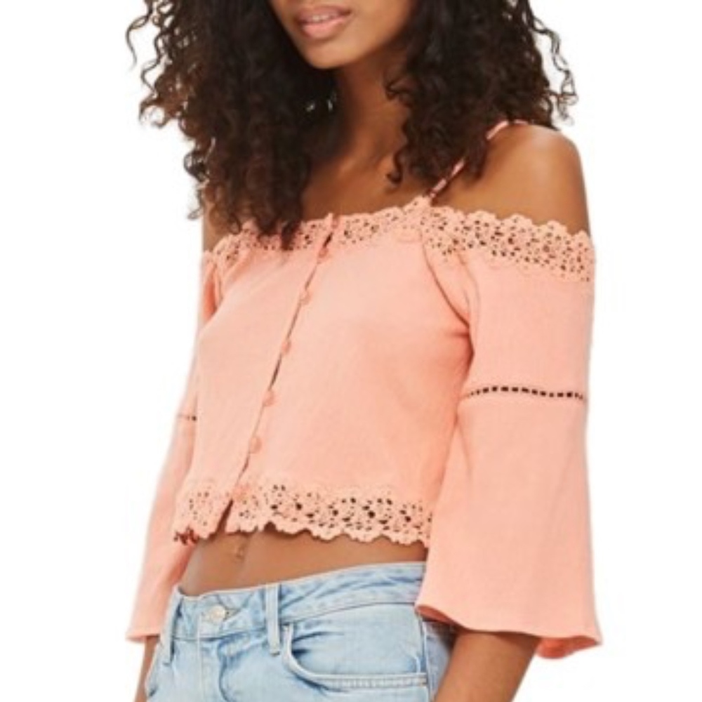 NWT TOPSHOP COLD SHOULDER TOP